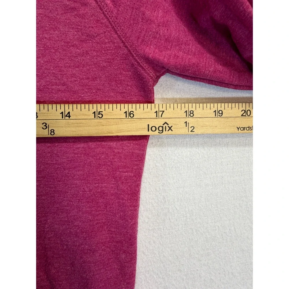 Danskin Now Girls Magenta Pink Heathered Crossover Hem Hoodie Thumbholes L 10-12